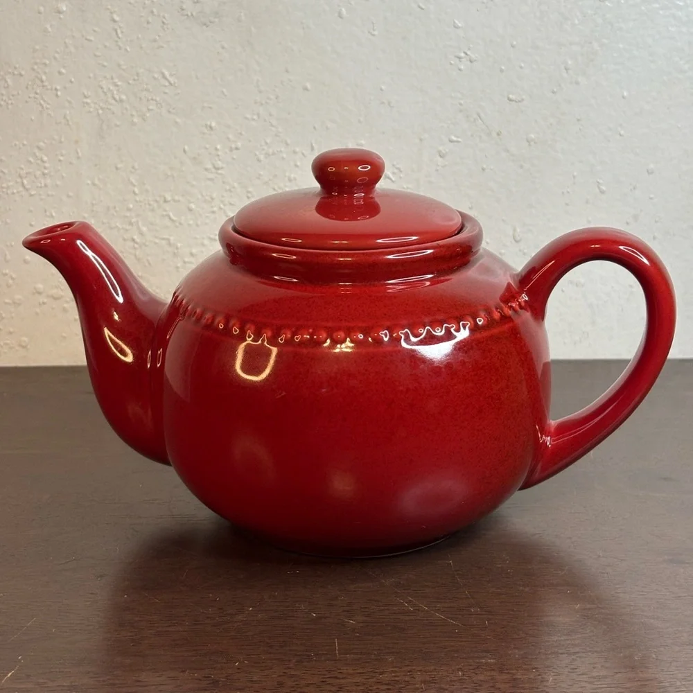 Pier 1 Red Stoneware Teapot